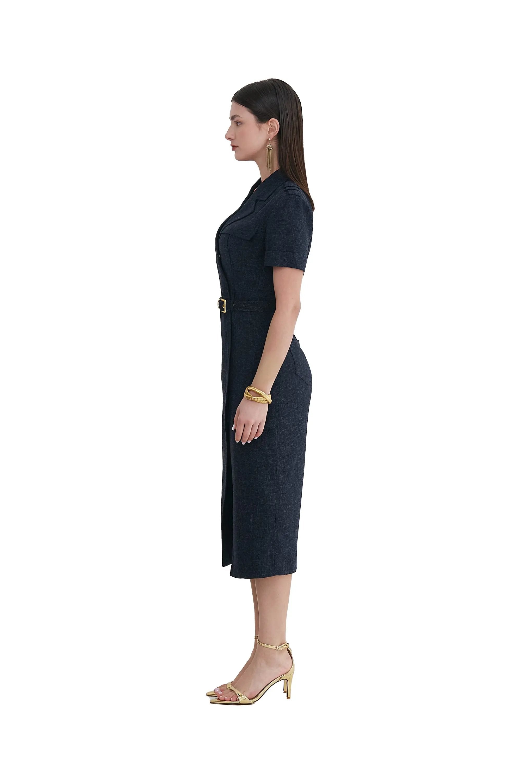 Women’s Summer Temperament Elegance with Nipped Waists V-neck Suit ULA